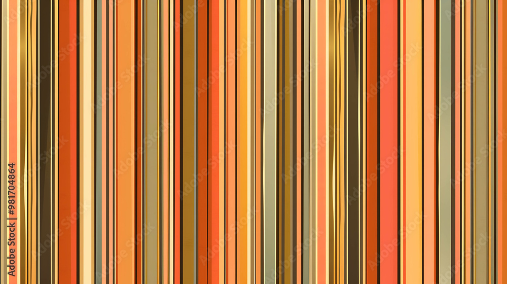 Obraz premium Abstract pattern of vertical stripes in orange, brown, and yellow hues.