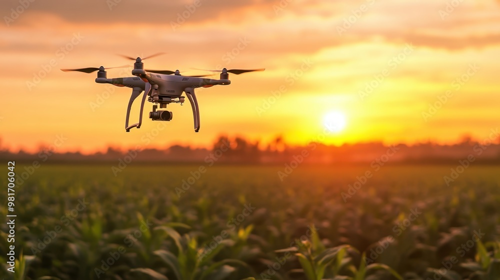 Agriculture drone technology being demonstrated at a farming event. Agriculture drone technology being demonstrated at a farming event.