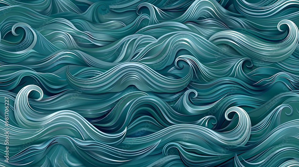 Seamless pattern with blue ocean waves. Seamless pattern with blue ocean waves.