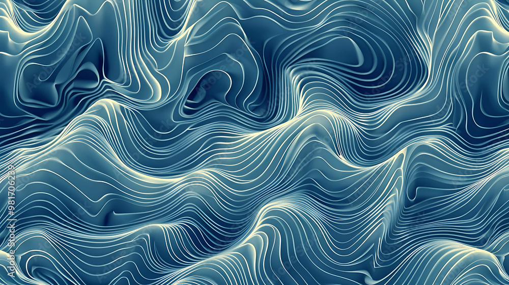 An abstract image with a blue and white color scheme, featuring a flowing, wavy, layered pattern. An abstract image with a blue and white color scheme, featuring a flowing, wavy, layered pattern.