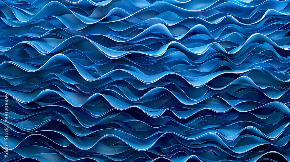 Obraz premium Abstract blue waves background.