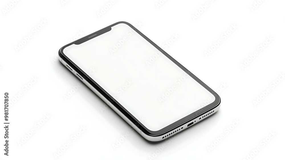 Modern smartphone with blank screen isolated on white background. Modern smartphone with blank screen isolated on white background.