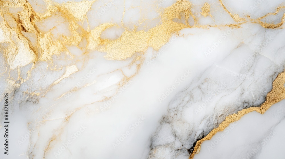 Obraz premium White and gold marble texture, elegant background generative ai