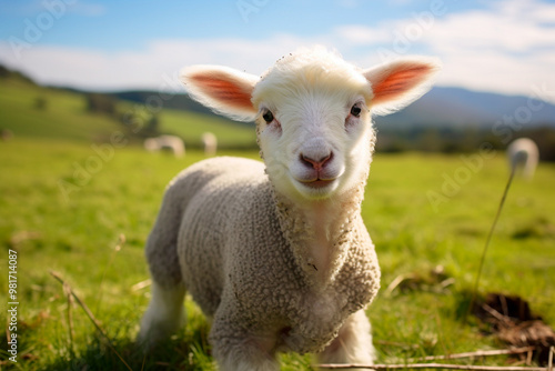 Pure lamb in a meadow representing divine purity and holiness.