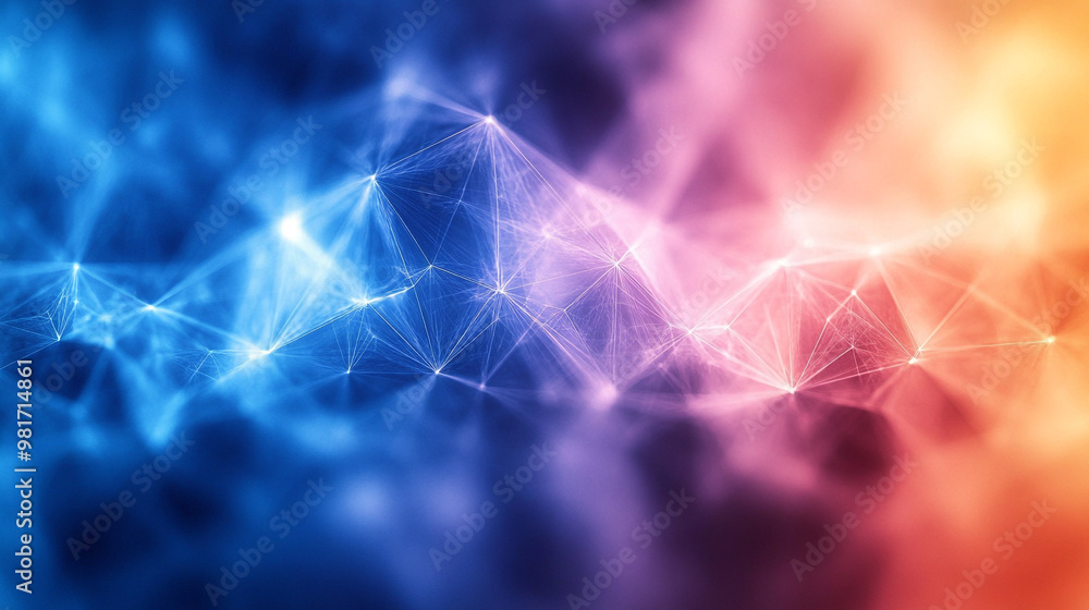 Abstract digital background featuring vibrant blue, pink, and orange hues with interconnected lines and shapes, perfect for technology themes. Abstract digital background featuring vibrant blue, pink, and orange hues with interconnected lines and shapes, perfect for technology themes.