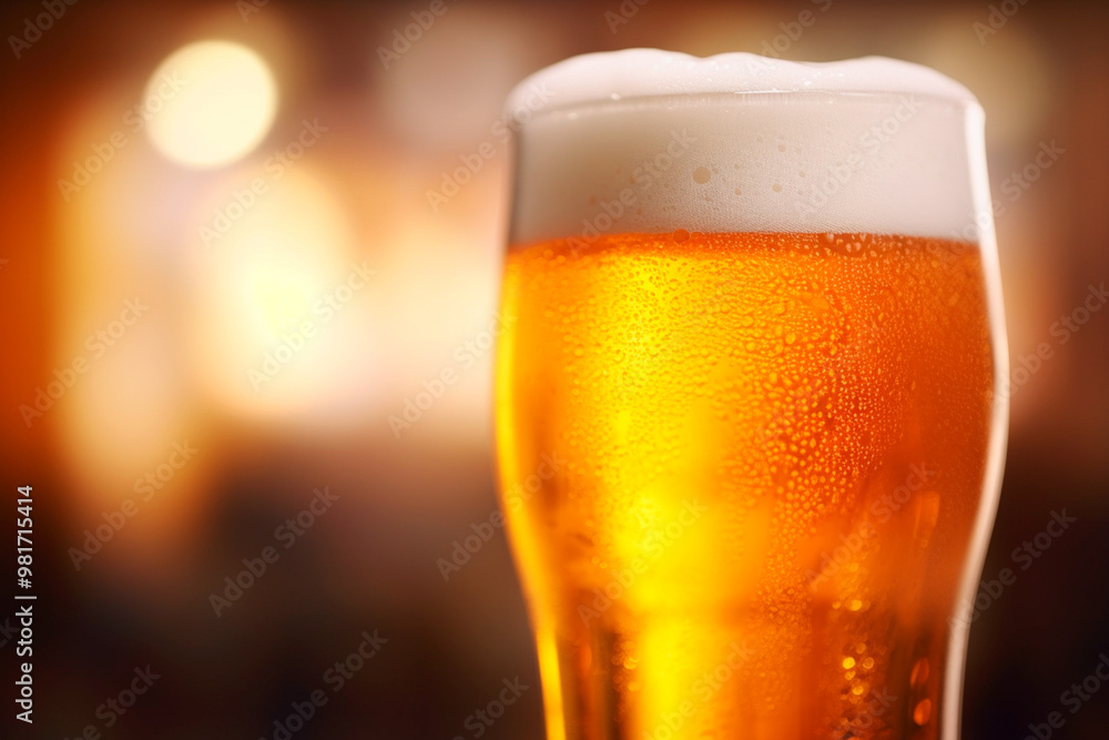 Advertising photograph of a mug with cold beer, close-up side view. Advertising photograph of a mug with cold beer, close-up side view.