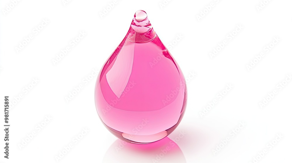 Drop of pink oil isolated on white background Drop of pink oil isolated on white background