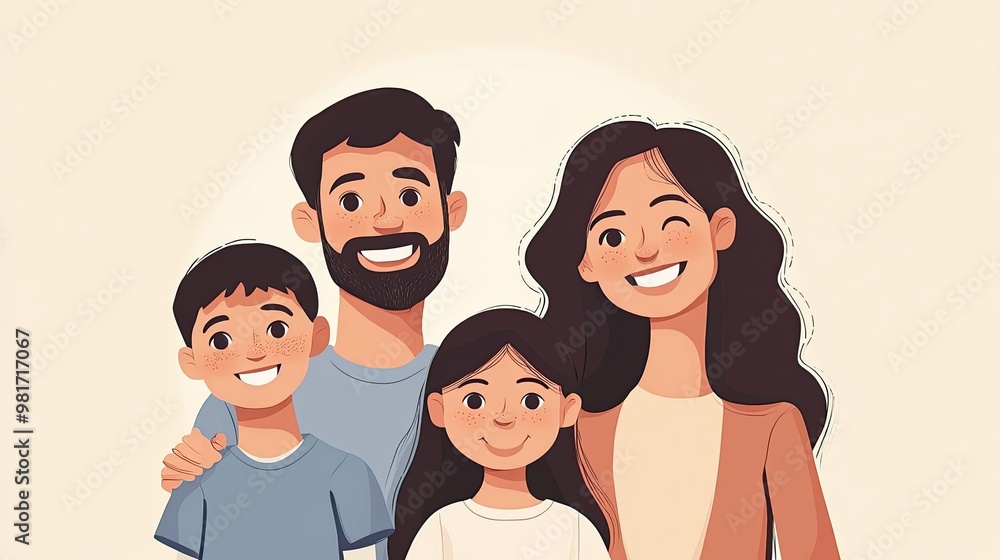 Happy family portrait with empty space for text Happy family portrait with empty space for text