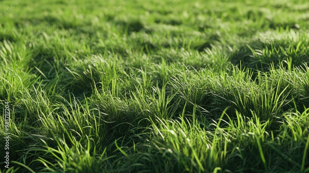 Fototapeta premium Lush green grass texture with varying lengths 