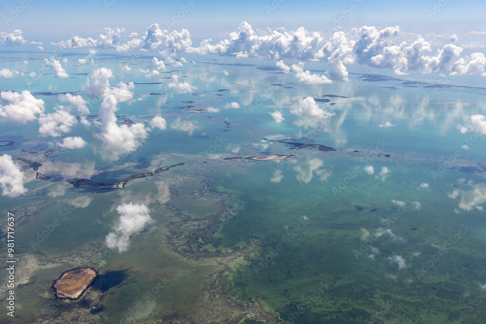 Aerial view of Florida Bay, Everglades National Park, USA. Aerial view of Florida Bay, Everglades National Park, USA.