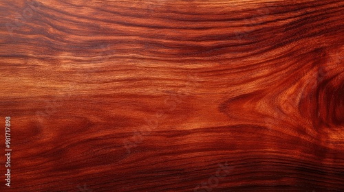 Shiny polished wood texture with a smooth surface and rich dark grain patterns