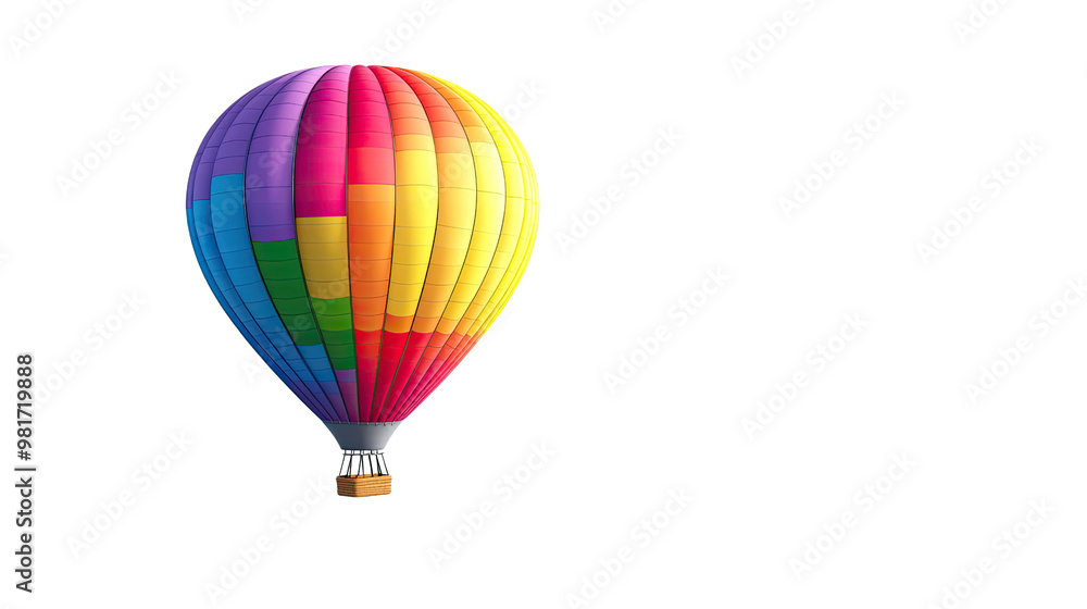 Fototapeta premium Hot air balloon on a white transparent background