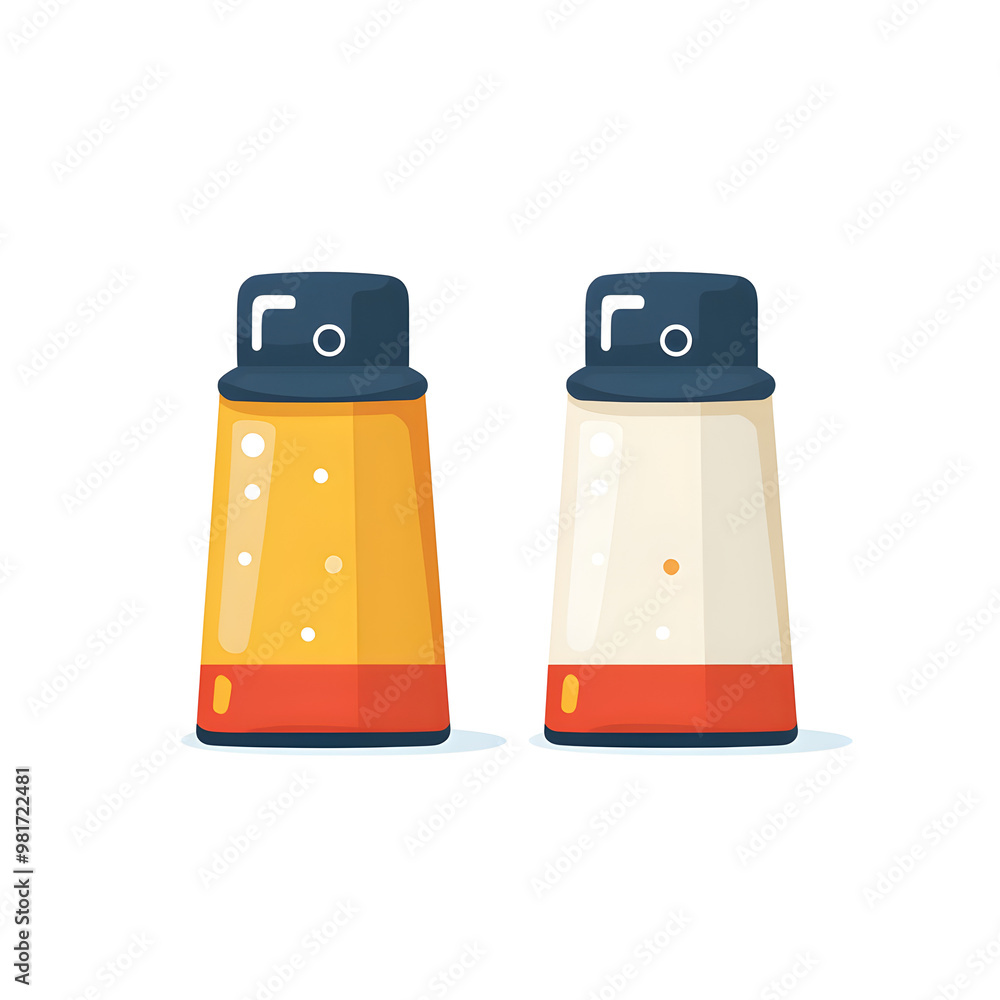 Flat design illustrations Salt and Pepper Shakers Flat design illustrations Salt and Pepper Shakers