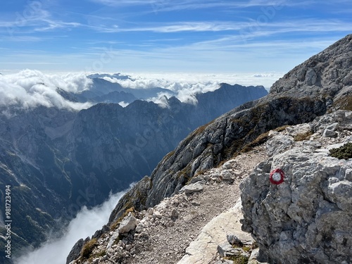 Walking and hiking trails around the Peak of Mangart and in the Julian Alps, Strmec na Predelu (Triglav National Park, Slovenia) - Spazier- und Wanderwege rund um den Mangart-Gipfel (Slowenien) photo