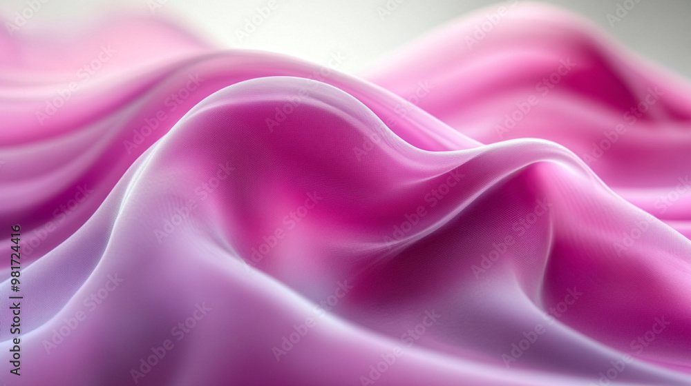 Obraz premium Soft, flowing pink fabric creates an elegant and serene atmosphere, ideal for creative projects or textile design.