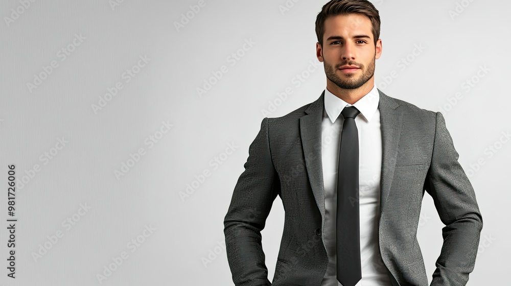 Elegant businessman in a suit with a blank background Elegant businessman in a suit with a blank background