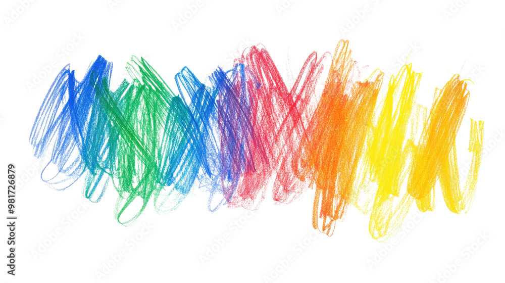 Fototapeta premium drawn colorful scribble on a white transparent background
