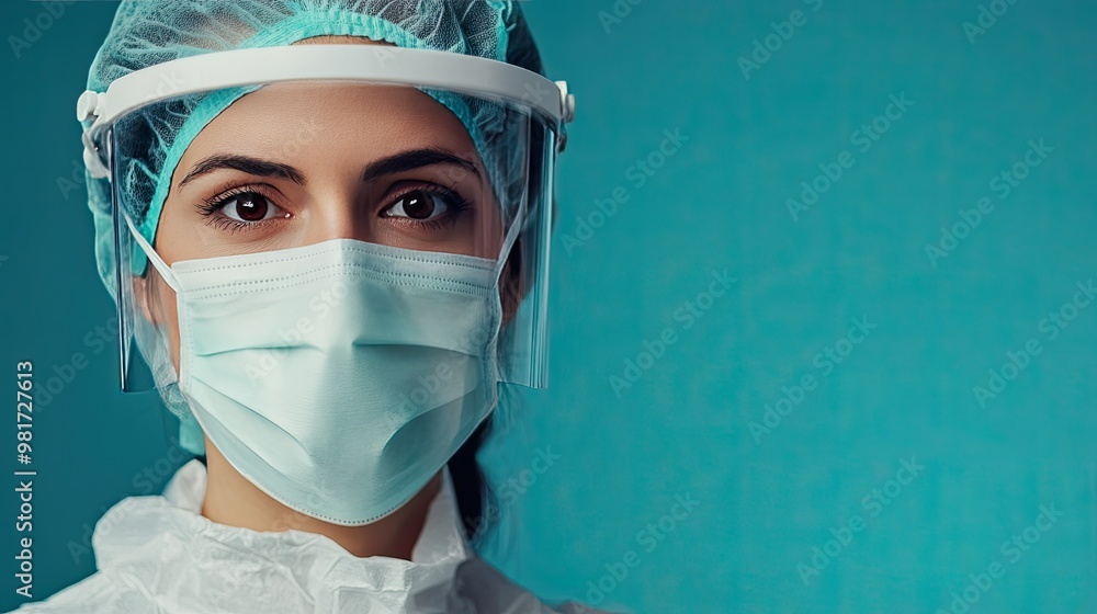 Healthcare professional with medical gear Healthcare professional with medical gear
