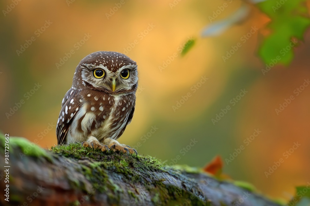 Glaucidium passerinum. It is the smallest owl in Europe. It occurs mainly in northern Europe. But also in Central and Southern Europe. In some mountain areas. Photographed in the Czech Republic, ai Glaucidium passerinum. It is the smallest owl in Europe. It occurs mainly in northern Europe. But also in Central and Southern Europe. In some mountain areas. Photographed in the Czech Republic, ai