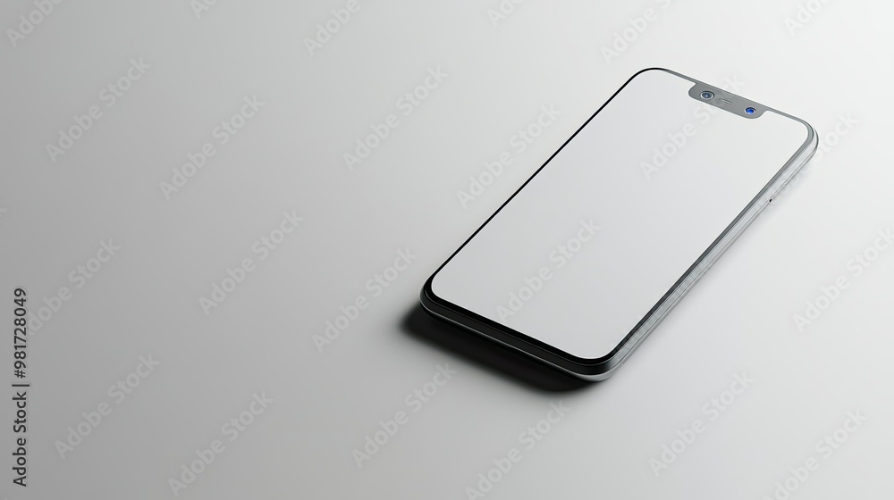 a modern smartphone on a clean white background a modern smartphone on a clean white background