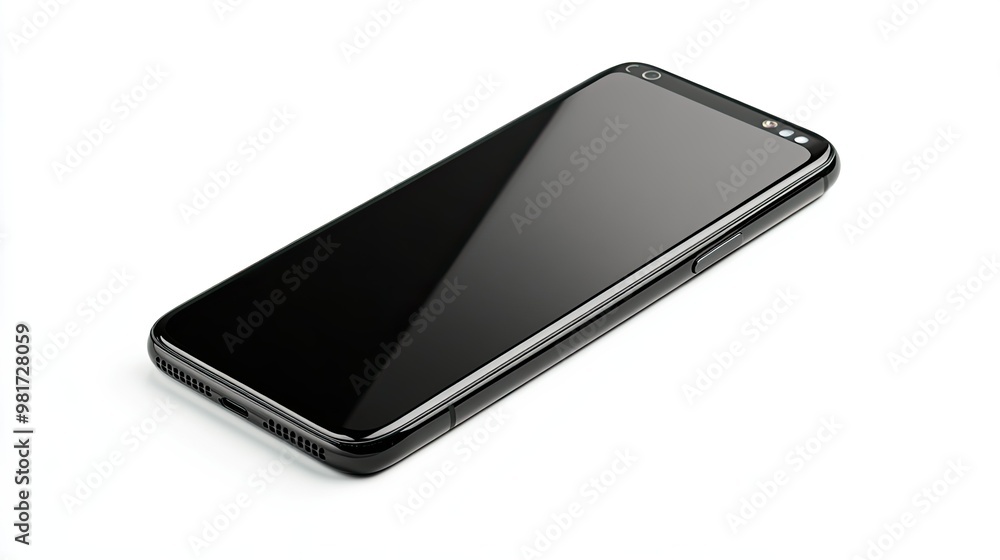 a modern smartphone on a clean white background a modern smartphone on a clean white background