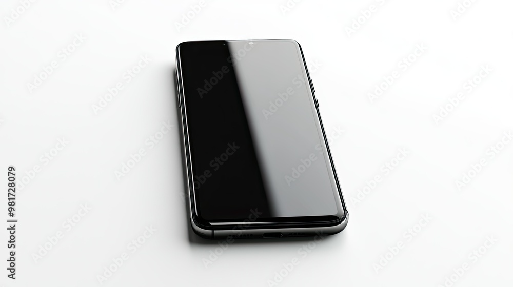 a modern smartphone on a clean white background a modern smartphone on a clean white background