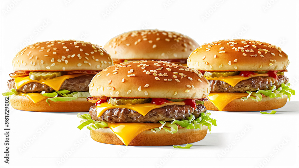 Perfect burgers, fast food chain commercial concept Perfect burgers, fast food chain commercial concept