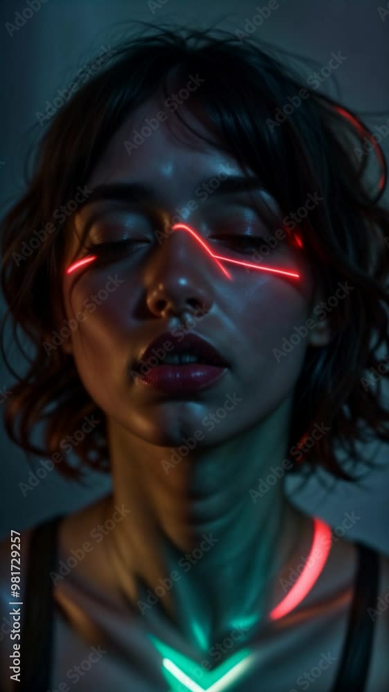 makeup light laser eye closing party woman makeup light laser eye closing party woman