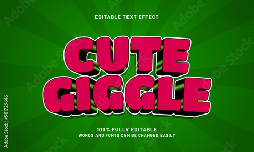 cute giggle editable text effects with a kids and game theme