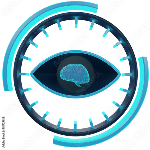 eye and hud on artificial intelegence concept photo