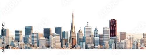 San Francisco's architecture, transparent background 