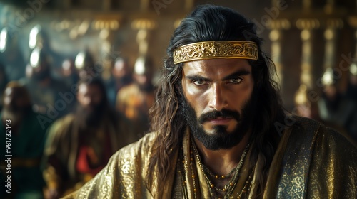 King Saul, the tallest man in Israel after being anointed by the prophet Samuel