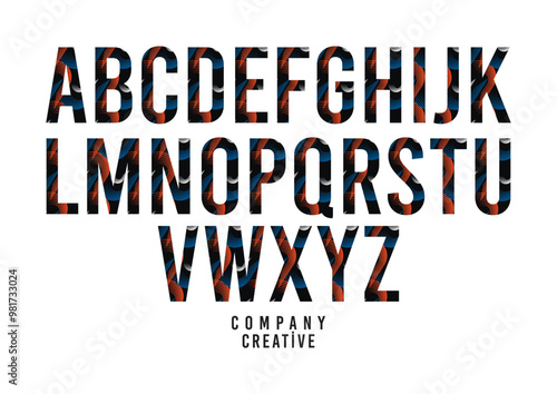 modern patterned alphabet font design