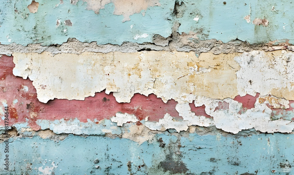 Old wall with peeling paint grunge background or layer for text, Generative AI Old wall with peeling paint grunge background or layer for text, Generative AI
