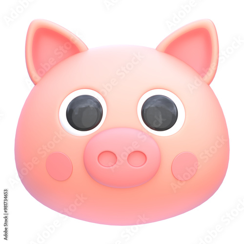 3d icon Pig, 3d illustration, 3d element, 3d rendering.