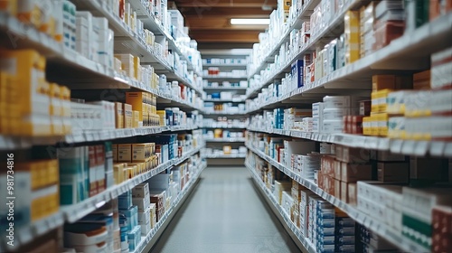 Wallpaper Mural Aisle of Products in a Pharmacy or Grocery Store Torontodigital.ca