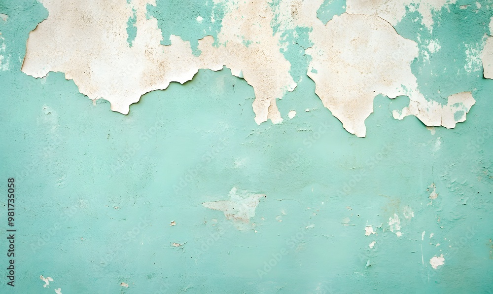 Obraz premium Old wall with peeling paint grunge background or layer for text, Generative AI 