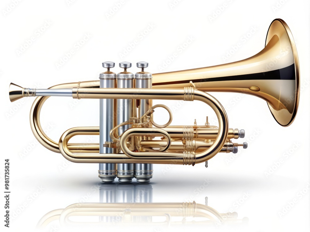 Obraz premium Realistic illustration of a precision-crafted instrument set against a clean white background, with subtle gradient effects to enhance depth and dimensionality