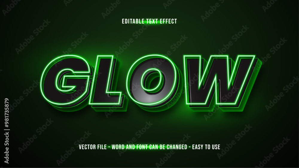 Glowing green text effect, editable bright light theme text style effect Glowing green text effect, editable bright light theme text style effect