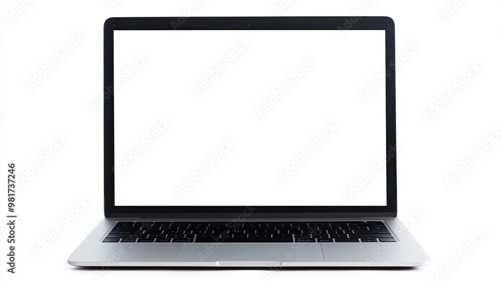 a minimalist laptop with a blank screen a minimalist laptop with a blank screen