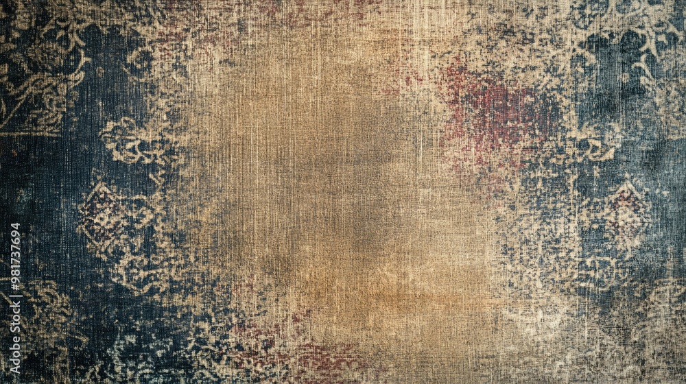 Obraz premium Vintage fabric texture with faded patterns 