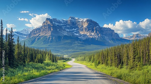 Winding Road Through a Mountain Valley Landscape