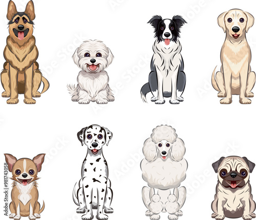 Dog collection Illustration 犬｜ワンちゃん大集合 vol.1｜イラスト