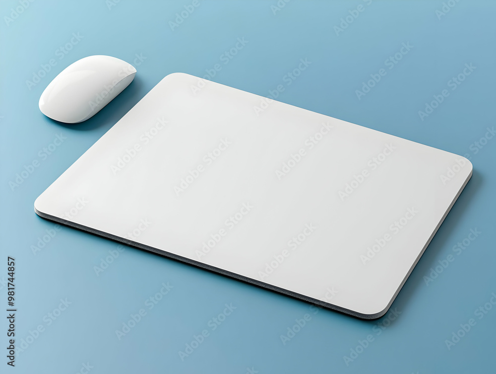 Clean and minimal desk setup featuring a white mouse and mouse pad, perfect for office or home workspace aesthetics. Clean and minimal desk setup featuring a white mouse and mouse pad, perfect for office or home workspace aesthetics.