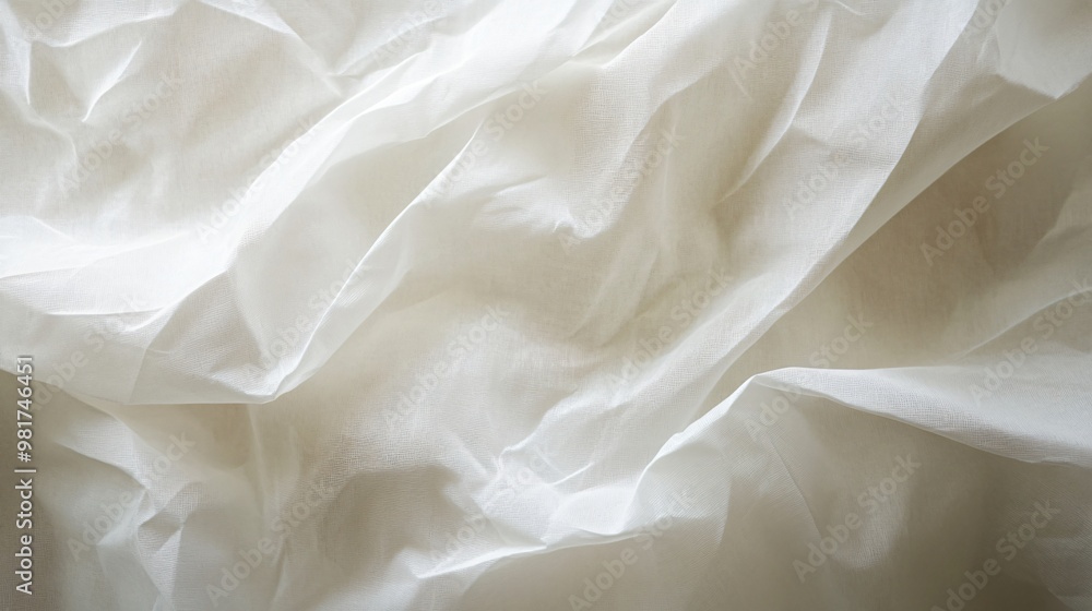 Fototapeta premium Abstract white textured fabric background.