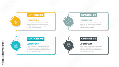 Vector infographic design template with 4 options or steps
