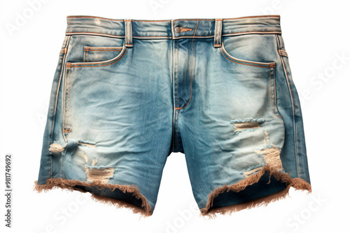 Image focusing on the texture and details of blue jeans, ideal for fashion and style stock photos. photo