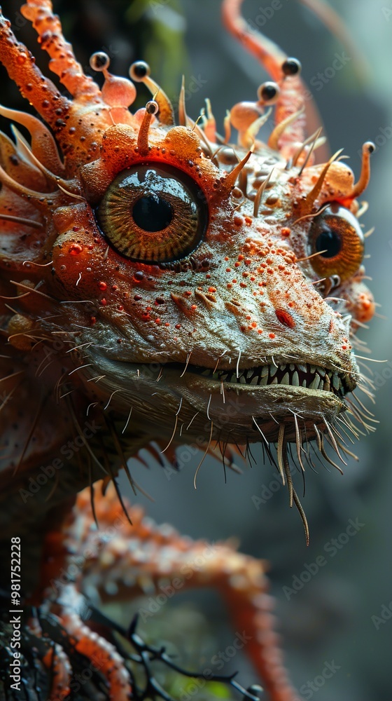 Close-up of a Spiky Fantasy Creature Close-up of a Spiky Fantasy Creature