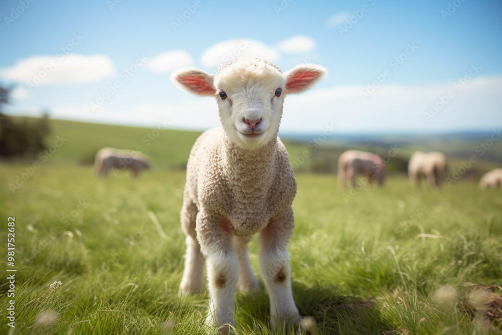 Lamb in a calm pasture embodying divine purity and holiness. Lamb in a calm pasture embodying divine purity and holiness.