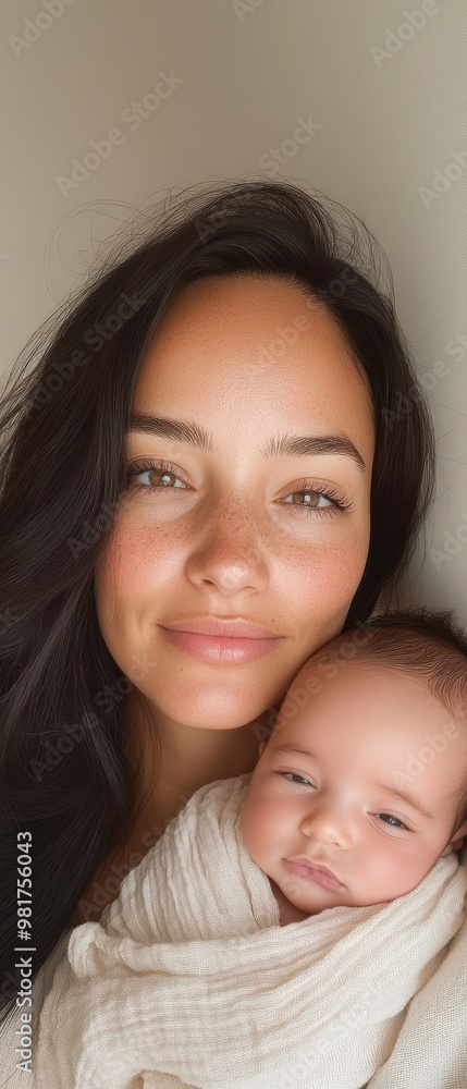 A woman is holding a baby in her arms A woman is holding a baby in her arms